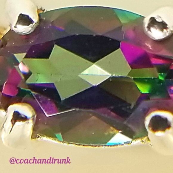 AUTHENTIC 925 Sterling Genuine Mystic Fire Topaz & White Topaz Ring - Picture 3 of 11